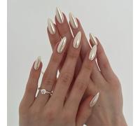 30 unghie finte a mandorla premere su colla artificiale acrilica su disegni punte francesi stick su unghie finte