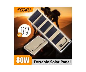 (30 W Camouflage) Pannello solare pieghevole portatile da 80 W con pannello solare impermeabile USB
