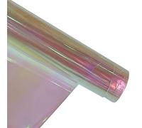 30 x 135 cm Pellicola olografica trasparente in PVC vinilico 0,4 mm iridescente laser trasparente arcobaleno per fermagli per capelli fai da te Patchwork forniture artigianali (rosa chiaro)