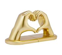 30 x 26 x 9,9 cm Sculpture Bookends Heart Shape Finger Resin Art Sculptures Love Portable Book Holder Fermalibri con decorazione a due mani a forma di cuore unico antiscivolo