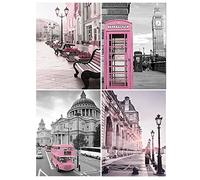 30 x 40 cm || DCIDBE 4 Pezzi 5D Diamond Painting Paesaggio Rosa/Fai Da Te Pittura Diamante Edificio/Artigianato per la Decorazione Domestica/Regalo per Famiglia/Matrimonio/Compleanno