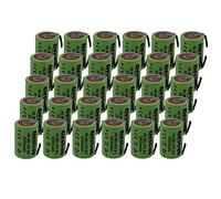 30 X Batteria ricaricabile NiMh 4/5 SC 1,2V 2000mAh 22x33mm subC a saldare linguette per pacchi batteria