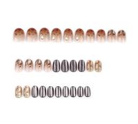 30 x French Tip Full Cover per unghie artificiali, occhi di gatto, da stampare, rotonde, da incollare, in acrilico sfumato