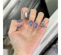 30 x graziose coperture complete per unghie finte lucide sulle unghie 3D Farfalla in acrilico, occhi di gatto e gatti da incollare sulle unghie per la festa