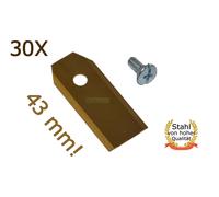 30 x lame in titanio da 4,3 cm per robot tagliaerba Gardena R38Li R40Li R45Li...