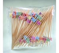 300/200/100/50/20 pezzi Spiedini decorativi in bambù a forma di farfalla colorata monouso per frutta, forchette per frutta, stuzzicadenti, spiedini in bambù, decorazione per feste, vacanze e tavola, d