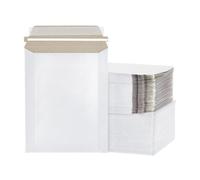 300 - 32.4cm x 38.1cm Bianco Rigido Stay Basse Chiusura Adesiva Cartone Busta