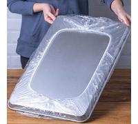 300~50 pezzi Coperture alimentari elastiche monouso, coperchi in plastica trasparente e flessibile per ciotole e piatti, conservazione degli alimenti, anti-polvere, anti-schizzi, adatti per vassoi, av