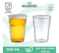 300 | 500 | 1000 | 1500 Bicchieri Kristal Plastica Rigida Trasparente 200ml