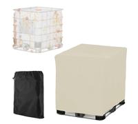 300/600/800/1000 L Copertura per Serbatoio Acqua IBC,Antipolvere Telo di Copertura Cisterna,Impermeabili Coperture Protettiva Contenitore per Acqua Piovana c(Size:600L :120 * 80 * 100CM,Color:Beige)