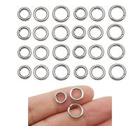 300 anelli in acciaio inox spessi da 8 mm, 9 mm, 10 mm, spessi e resistenti, anelli per la creazione di gioielli, collane, bracciali, orecchini, portachiavi, fai da te (M536)