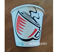 100 BICCHIERI DI CARTA + COPERCHI ASPORTO CAPPUCCINO ML210 CAFFE' ESPRESSINO BAR