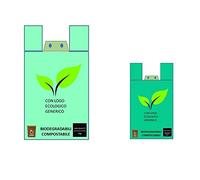 300 Borse Spesa 30x60 Maxi + 50 27x50 Medie Shopper biodegradabili e compostabili Made in Italy Norma EN13432