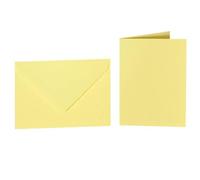 300 buste colorate formato DIN C6 (114 x 162 mm) con biglietti pieghevoli coordinati DIN A6 (100 x 150 mm), colore giallo