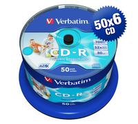 300 CD-R Verbatim PRINTABLE no ID Print STAMPABILI 700MB 52x 80 Min Cake 43438