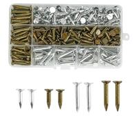 300 chiodi zincati in feltro, resistenti, 20 mm e 30 mm, per tetti di capannoni, tetti in feltro, per fissare il tetto del capanno, in una pratica custodia di plastica