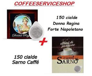 300 CIALDE IN CARTA MISTE 44 MM : 150 DONNA REGINA + 150 SARNO CAFFE'