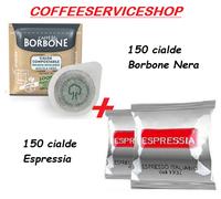 300 cialde miste : 150 caffe' borbone miscela nera ese 44 mm + 150 espressia