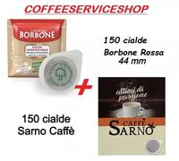 300 CIALDE MISTE IN CARTA FILTRO 44 MM -ESE : 150 BORBONE RED + 150 SARNO CAFFE'