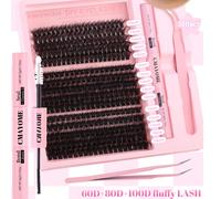 300 Ciglia individuali con rivestimento e sigillo, sguardo naturale e morbido, ciglia finte voluminose e fluffy per uso quotidiano, kit di estensioni ciglia finte per allargare e ingrandire gli occhi,