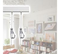 300 cm Art Hanging Rail System - Binario regolabile con ganci per la decorazione della casa e mostra galleria kit include 2,5 m cavo e 2 ganci ideale per foto e opere d'arte