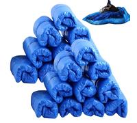 300 copriscarpe usa e getta, 40 cm x 15 cm, impermeabili, monouso, in CPE per scarpe, copriscarpe antiscivolo, per casa, laboratorio, ufficio, clinica, officina, taglia universale (blu)