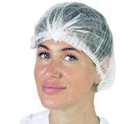 300 CUFFIA CAPPELLINO LAVORO CUCINA TRASPIRANTE BIANCO PLISSE ELASTICO M.UNICA