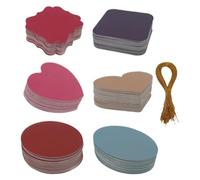 300 etichette vuote - 10 x 10 x 6,8 cm etichette | Etichette di carta con corda, ciondolo per inventario, etichette di carta attaccate a un cordino, per fai da te, etichette scrivibili con