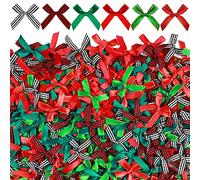 300 fiocchi decorativi di Natale, fiocchi di nastro glitterati con fiocco di fiocco, mini fiocco metallico, fiocco di bufalo per matrimoni, feste di compleanno, decorazione per la casa, confezione fai da te, 6 colori