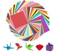 300 Fogli Carta Origami con Forbici & Nastro Biadesivo 10 Colori Carta Origami Colorata a Doppio Lato Cartoncini Colorati Origami Colorati Quadrati Fatti a Mano per Creazioni e Progettazioni