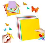 300 fogli di carta colorata per origami, 20 x 20 e 15 x 15 e 10 x 10 cm, carta colorata double face, per progetti fai da te per bambini, 100 pezzi, friggitrice ad aria calda
