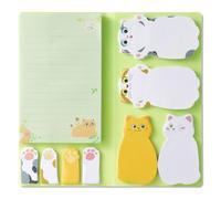 300 Fogli Note Adesive Animali, Cat Sticky Notes Set Adesivi Colorate Note Appiccicose Animali Carini Sticky Notes Nota Adesiva Animale Autoadesiva per Frigoriferi, Appunti Sui Banchi Di Scuola