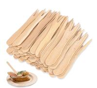 300 forchette per patatine fritte in legno, 85 mm, piccole forchette in legno, patatine fritte, forchette da festa, coltello in legno, patatine fritte, forchetta per patatine fritte, forchetta per