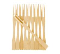 300 Forchettine a 2 Punte in Legno Monouso Biodegradabile, lunghezza 9 cm, Forchettine da Cocktail per Alimenti, Finger Food, Aperitivo, Party (300)