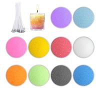 300 g, set di sabbia per candele, 10 colori, sabbia per candele, con 50 stoppini, granulato di cera per candele fai da te, perline di cera granulato, cera di paraffina per candele Festival Decor