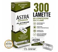 300 Lamette Astra Superior Platinum Doppio Filo Rasatura Professionale