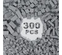 300 Mattoni da Costruzione Classici, Mattoni Grigio Chiaro, Compatibili con Parti e pezzi Lego, Giocattoli Creativi per Ragazzi e Ragazze di età 3 4 5 6 7 8 9 10 anni (Grigio Chiaro, 300 pezzi)