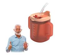 300 ml Tazza con manici, Tazza con coperchio e cannuccia, Tazza per anziani, Bicchiere peranziani, Bicchiere peranziani con manici, con coperchio e cannuccia, adatto ad anziani e adulti