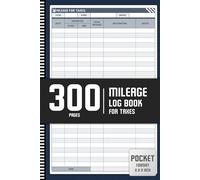 300 Pages | Mileage Log Book: Simplified Odometer Tracker for Small Business and Personal Tax Deductions - Pocket Format (6" x 9")