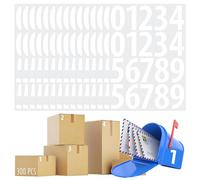 300 PCS Adesivi Numeri, Adesivi Numeri in Vinile Impermeabili da 7.6cm Autoadesivi Numeri Consecutivi da 0 a 9 senza Residui per Ufficio, Aula, Interno, Scatole, Archiviazione (15 Fogli, Bianco)