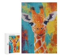 300 PCS Puzzle Colorful Giraffe Art Print Puzzle Per Adolescenti Migliora La Memoria Difficile E Stimolante Rompicapo Giochi Per Famiglie 300 PCS