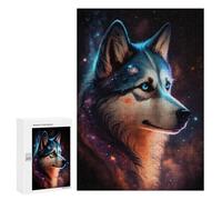 300 PCS Puzzle Galactic Wolf Portrait-49 Puzzle Per Adolescenti Antistress Allena La Mente E Le Mani Giocattoli Educativi Per L'apprendimento 300 PCS