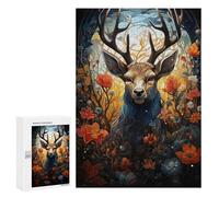 300 PCS Puzzle Magical Forest Deer Artwork Puzzle Per Adolescenti Corsa Di Velocità Manuale Lista Dei Desideri Con Babbo Natale Giocattoli Giochi Educativi 300 PCS