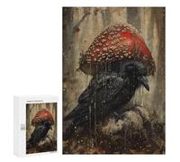 300 PCS Puzzle Mystical Forest Crow with Mushroom Hat Puzzle Per Adolescenti Antistress Allena La Mente E Le Mani Giocattoli Educativi Per L'apprendimento 300 PCS