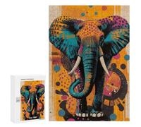 300 PCS Puzzle Per Adolescenti Abstract Elephant Art Vibrant Elephant Pop Art Bold And Striking Wildlife Design Puzzle Per Adulti Giochi Per Famiglie Taglio Di Precisione Difficile E Impegnativo 300