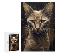 300 PCS Puzzle Per Adolescenti Abyssinian Cat Magic Power Puzzle Per Adulti Gioco Pratico Difficile Difficile Unico Compleanno E Regali 300 PCS