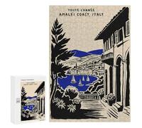 300 PCS Puzzle Per Adolescenti Amalfi Coast, Italy Travel Poster Puzzle Per Adulti Puzzle Difficile Sfida Attività Divertenti A Casa Ottimo Regalo Per I Giocatori 300 PCS