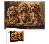 300 PCS Puzzle Per Adolescenti American Cocker Spaniel Pu Puzzle Per Adulti, Gioco Rompicapo, Gara Di Velocità Manuale, Impegnativo Da Completare 300 PCS