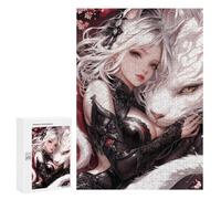 300 PCS Puzzle Per Adolescenti Anime Fantasy Fox Girl Puzzle Per Adolescenti Migliora La Memoria Sfida Da Completare Giocattoli Educativi Per L'apprendimento 300 PCS