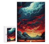 300 PCS Puzzle Per Adolescenti Apocalyptic Sunset Sky Puzzle Per Adulti Assemblaggio Del Modello Aiuta L'esercizio Del Cervello Giochi Stimolanti 300 PCS